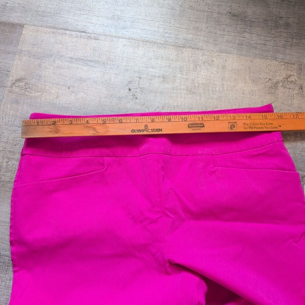 Nina Leonard Capri Pant Womens M Pink Pull Cutout Hem Casual Stretch - Picture 3 of 6